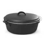ExcelSteel 6 qt. Round Cast Iron Dutch Oven with Lid, Black thumbnail 1