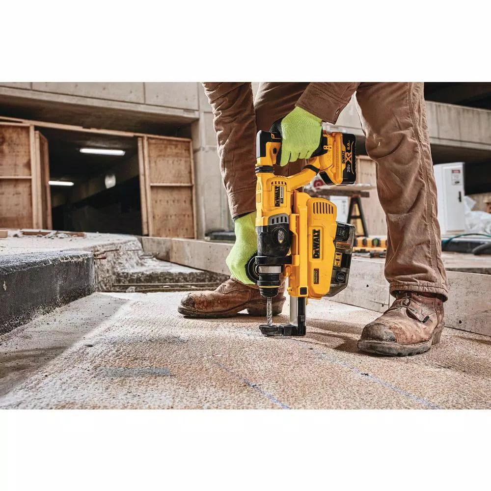 DEWALT 20V MAX XR Brushless 1-1/8 in. SDS Plus D-Handle Rotary Hammer Kit with Dust Extractor & (2) 6.0Ah Batteries