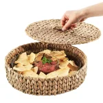 Artland Garden Terrace 13.5 in. Chip and Dip Server with Water Hyacinth Base and Lid thumbnail 3