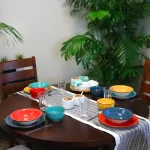 Gibson Home 28-Piece Speckle Stoneware Dinnerware Set, Assorted Colors thumbnail 3