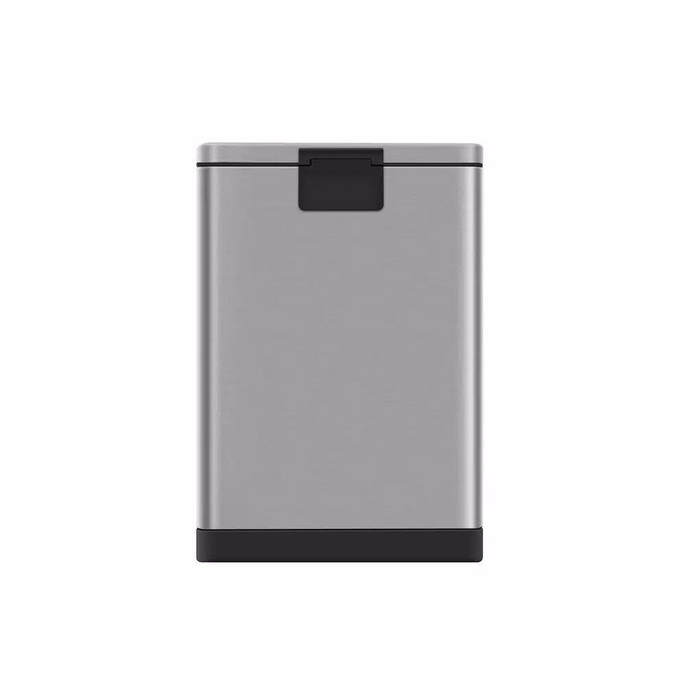 Innovaze 3.2 Gallon Brushed Stainless Steel Rectangular Step-On Trash Can with Fingerprint Resistant Finish