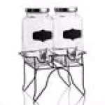 Style Setter Blackboard Glass Beverage Dispensers with Metal Stand, Set of 2 thumbnail 2