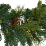 Nearly Natural 6 ft. Pre-lit Mixed Pine and Pinecone Artificial Garland with 35 LED Lights thumbnail 3