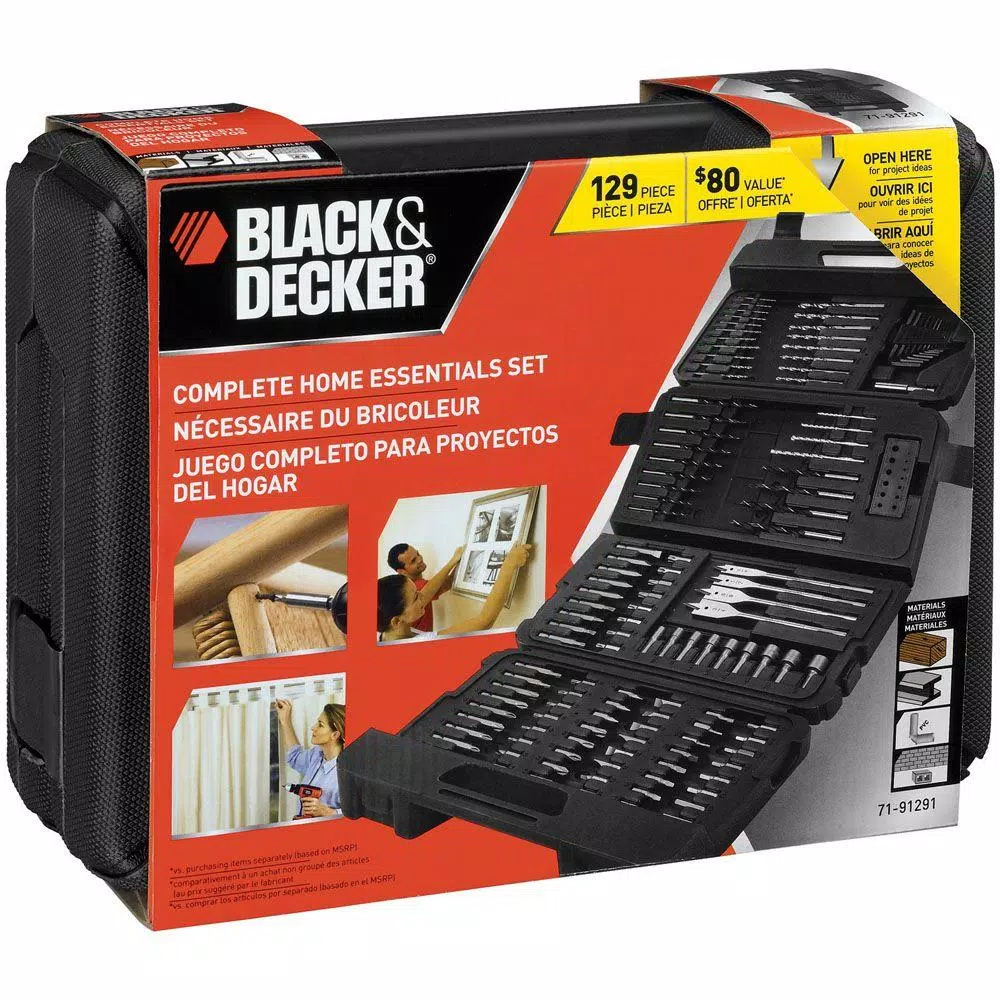BLACK+DECKER 129-Piece Drilling and Driving Complete Home Essentials Set