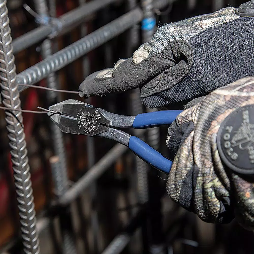 Klein Tools 9 in. Left Handed Ironworker's Rebar Pliers, Spring Loaded, Induction Hardened