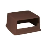 Rubbermaid Commercial Products Glutton 56 Gallon Brown Trash Can Hooded Dome Top Lid thumbnail 1