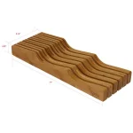 Oceanstar Bamboo In-Drawer Knife Organizer, 11-Slot Wavy Design, Natural thumbnail 2