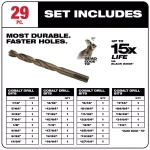 Milwaukee Red Helix Cobalt Twist Drill Bit Set, 29-Piece thumbnail 3