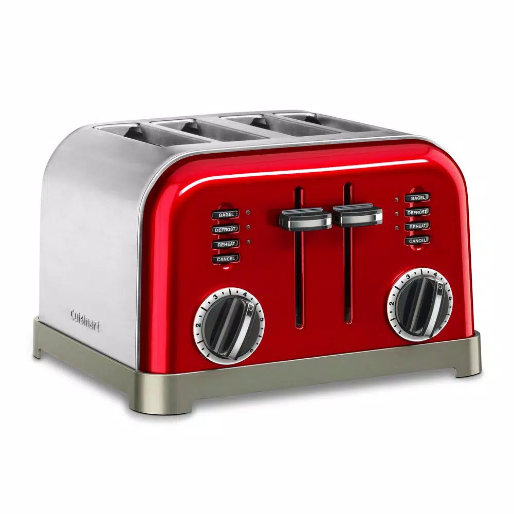 Cuisinart CPT-180MR Metal Classic 4-Slice Wide Slot Toaster, Metallic Red
