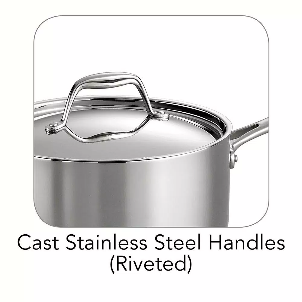 Tramontina Gourmet Tri-Ply Clad 3 Qt. Stainless Steel Sauce Pan with Lid