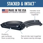 Farberware Neat Nest 12 in. Aluminum Nonstick Skillet, Black thumbnail 2