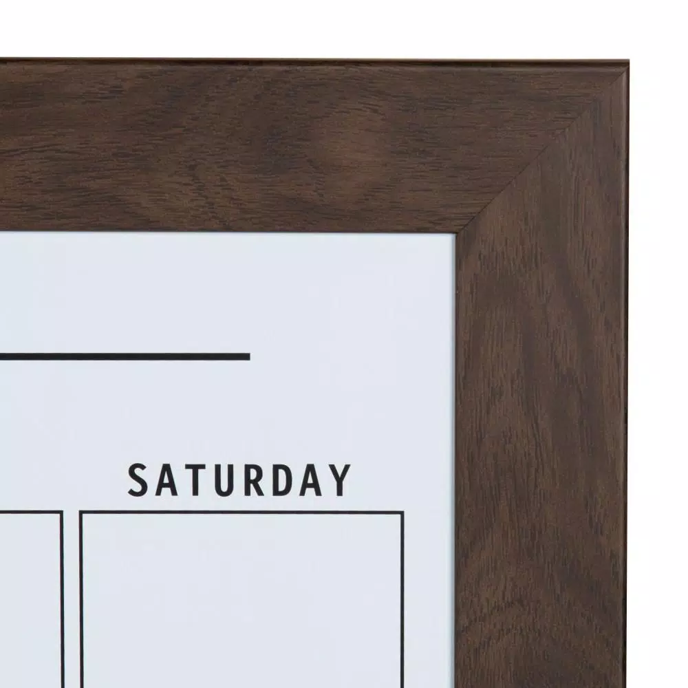 DesignOvation Beatrice Framed Magnetic Dry Erase Monthly Calendar Memo Board with Magnets and Marker