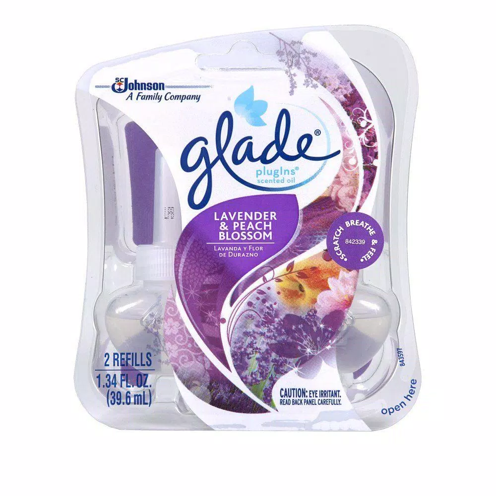 Glade PlugIns Scented Oil Refills, Lavender and Peach Blossom, 0.67 oz (6-Pack)
