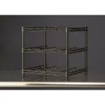 HDX 12-Bottle Black Steel Floor Wine Rack - 3-Shelf Countertop Storage thumbnail 4