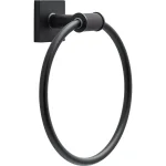 Delta Averland Matte Black Hand Towel Ring - Contemporary Zinc Wall Mount thumbnail 1