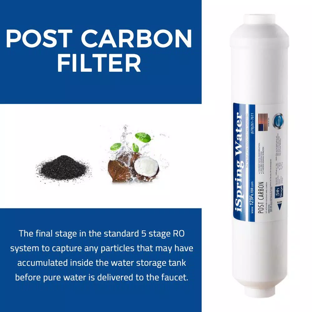 iSpring FT15US Premium Post Carbon Replacement Water Filter for RO Systems with Quick Connect Fittings