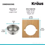 KRAUS 16.75 in. Workstation Kitchen Sink Serving Board Set with Stainless Steel Colander thumbnail 8
