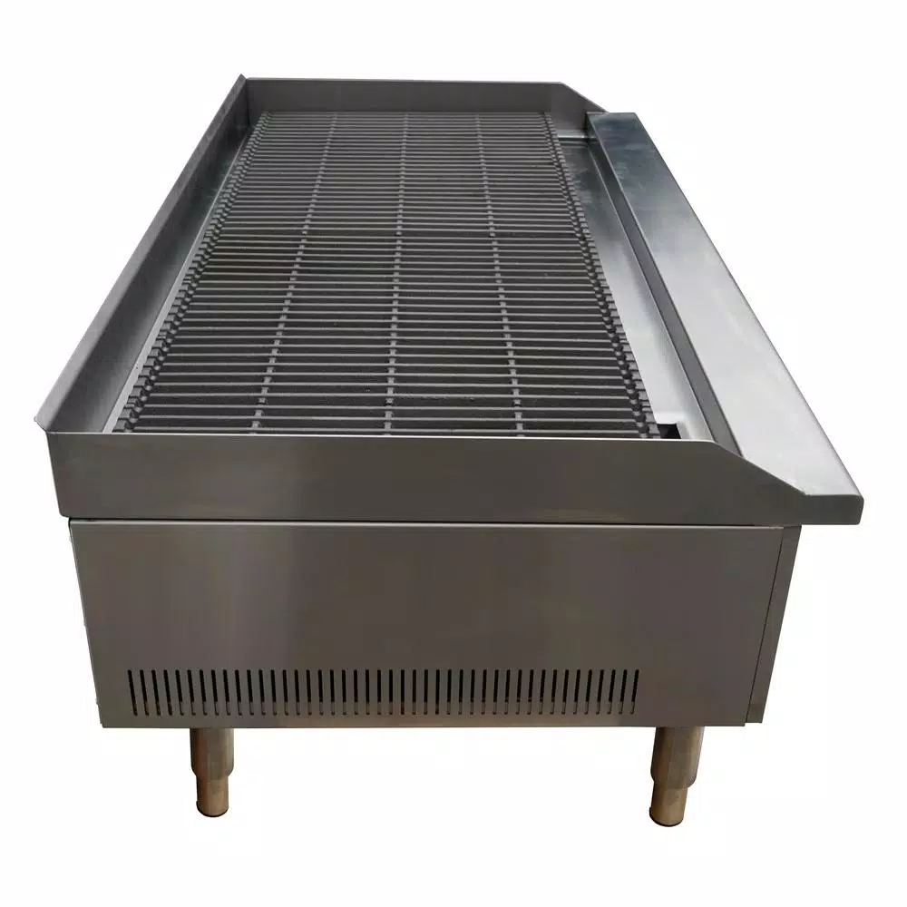 SABA 48 in. Stainless Steel Gas Cooktop Charbroiler with 4 Burners