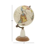 LITTON LANE 14 in. New Traditional Decorative World Globe with Marble and Iron Stand thumbnail 3