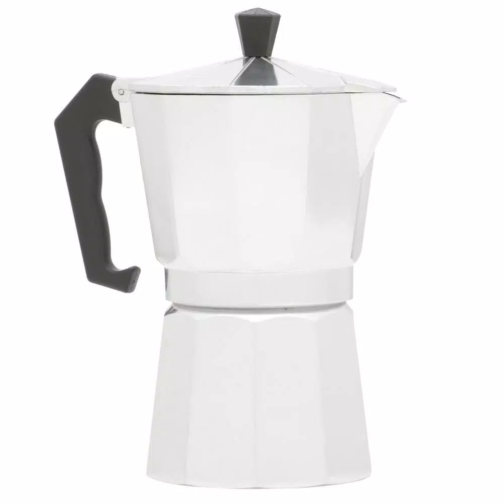 Home Basics 6-Cup Aluminum Stovetop Espresso Machine, Grey