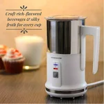 Ovente 3-in-1 Electric Milk Frother & Heater, White Stainless Steel with See-Through Lid thumbnail 7