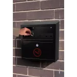 Alpine Industries Quick Clean Wall-Mounted Cigarette Outdoor Ashtray, Black Stainless Steel thumbnail 4