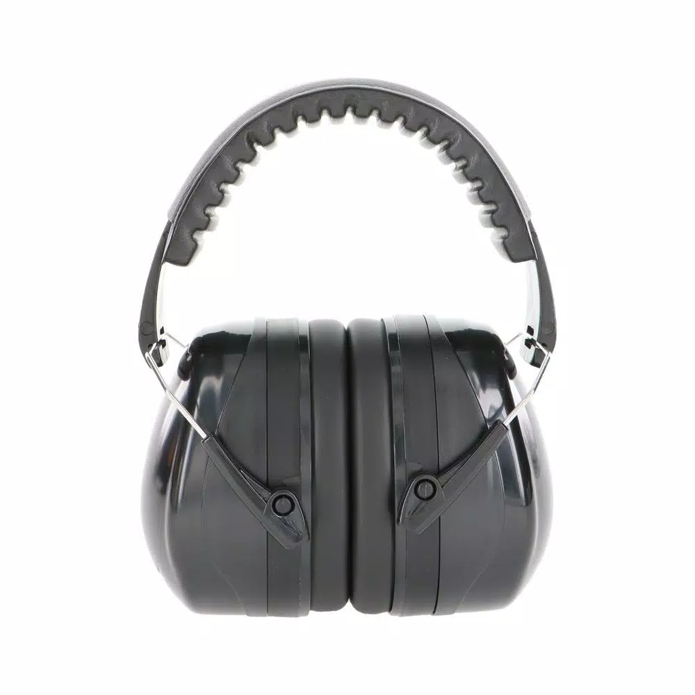 HDX Black Folding Ear Muffs, NRR 26 dB Noise Reduction, Over-the-Head Hearing Protection