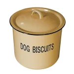 3R Studios Yellow Metal Dog Biscuit Container with Lid and Distressed Finish thumbnail 1