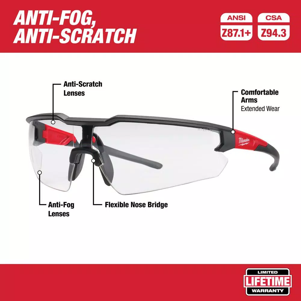Milwaukee Safety Glasses with Clear and Tinted Lenses, 2-Pack