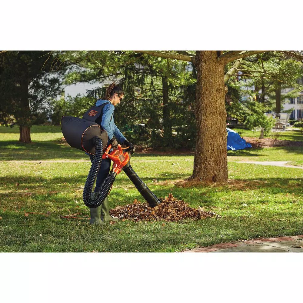 BLACK+DECKER VACPACK 3-in-1 Corded Electric Backpack Leaf Blower, Vacuum, and Mulcher - 250 MPH, 400 CFM, 12 Amp