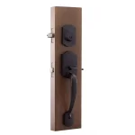 Copper Creek Craftsman Black Front Door Handleset with Contemporary Zane Lever Trim thumbnail 2