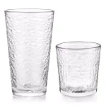 Libbey Frost 16-Piece Clear Glass Drinkware Set with Crackle Texture thumbnail 3