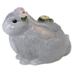 Certified International Sweet Bunny 10.5 in. Multicolored Earthenware 3-D Bunny Cookie Jar thumbnail 1