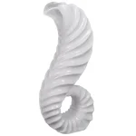 Uniquewise Large White Trumpet Horn Floor Vase - 31.5" Coastal Style Fiberglass Decor thumbnail 3