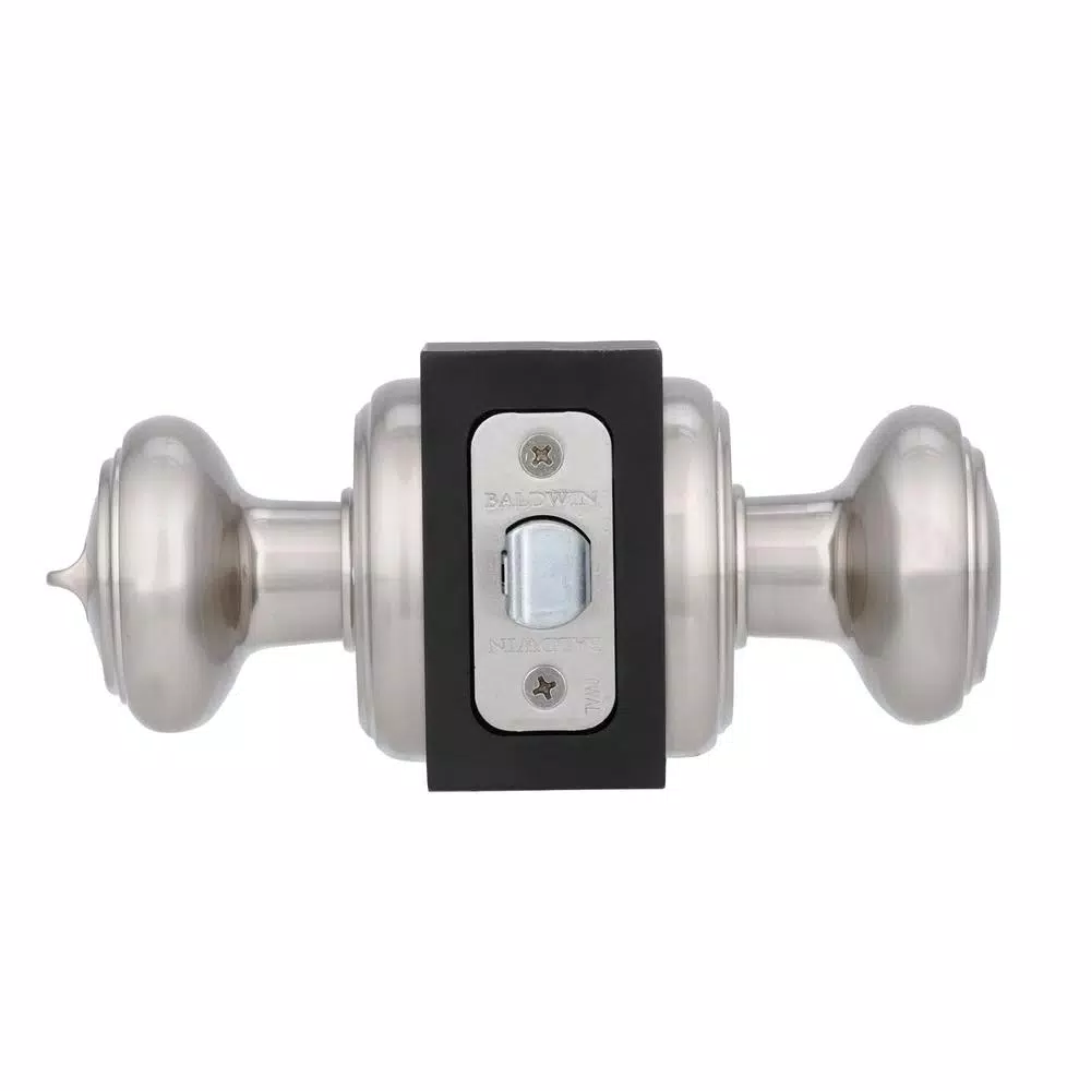 Baldwin Prestige Alcott Satin Nickel Privacy Door Knob (4-Pack)
