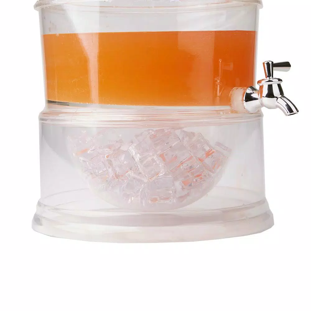 Mind Reader 3-Tier Stackable Beverage Dispenser, 3 Gallon Clear Plastic Drink Holder with Ice Compartment