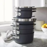 Calphalon Select by Calphalon 9-Piece Hard-Anodized Nonstick Cookware Set, Space-Saving Nesting Design, Black thumbnail 6