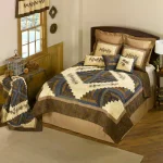 Donna Sharp Cabin Raising Pinecone Brown Cotton Throw Blanket, Rustic Botanical Embroidered Design thumbnail 2