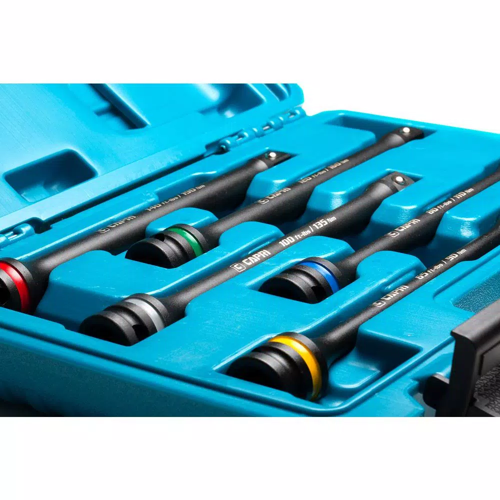 Capri Tools 1/2 in. Drive Torque Limiting Extension Bar Set, 65-140 ft. lbs., 5-Piece
