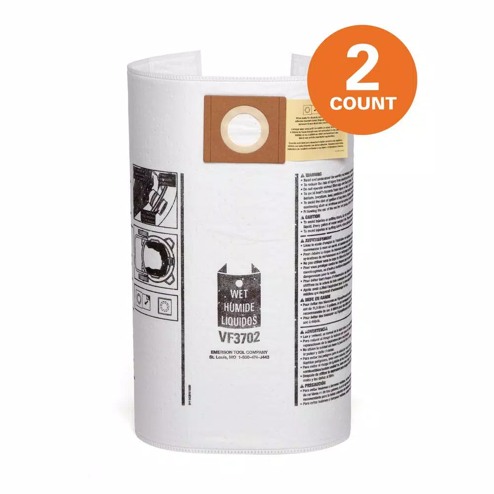 RIDGID Premium Size A Wet/Dry Dust and Debris Bags for 12-16 Gal. Shop Vacuums, 2-Pack