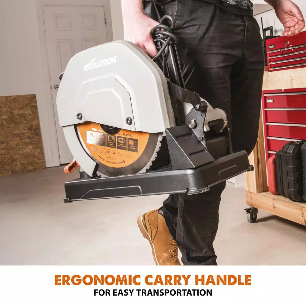 Evolution Power Tools 15 Amp 14 in. Multi-Material Chop Saw with Japanese TCT Blade