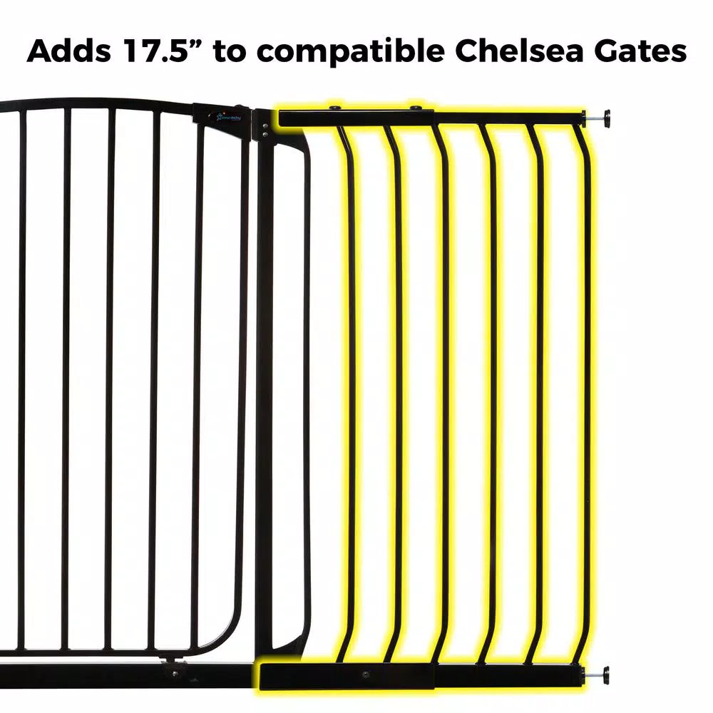 Dreambaby 17.5 in. Gate Extension for Chelsea Extra Tall Child Safety Gates, Black