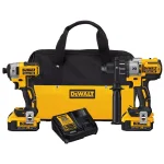 DEWALT 20V MAX XR Brushless Hammer Drill and Impact Driver Combo Kit with (2) 4.0 Ah Batteries & Charger thumbnail 1