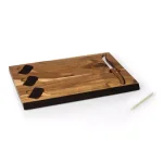 TOSCANA Delio Acacia Wood Cheese Board Set with Cheese Knife and Chalkboard Markers thumbnail 2