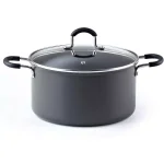 Cook N Home 6 Qt. Hard-Anodized Aluminum Nonstick Casserole Dish with Glass Lid, Black thumbnail 2