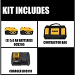 DEWALT 20V MAX XR 5.0Ah Lithium-Ion Battery & Charger Kit with Bag (2-Pack) thumbnail 2