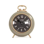 Zentique Paris Round Analog Desk Clock - Art Deco & Cottage Style Metal Table Clock thumbnail 4
