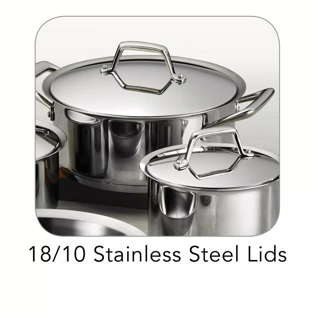 Tramontina Gourmet Prima 8-Piece Stainless Steel Cookware Set, Tri-Ply Induction Compatible