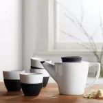 VIVA Scandinavia Infusion 5-Piece Porcelain Teapot and Teacup Set, White thumbnail 6