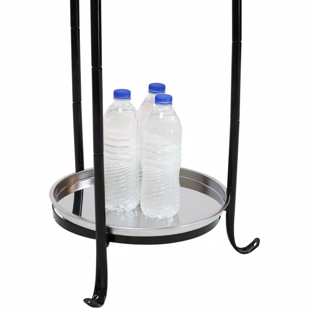 Sunnydaze Decor 5-Gallon Stainless Steel Ice Bucket Cooler with Iron Stand and Serving Tray